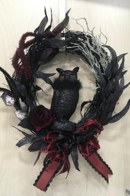 Gothic Owl Wreath