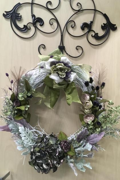 Purple & Green Hydrangea Spring/Summer Wreath
