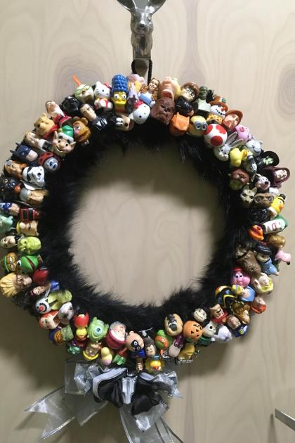 Pez Head Wreath