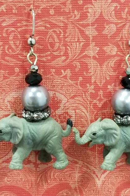 Rubber Elephant Earrings