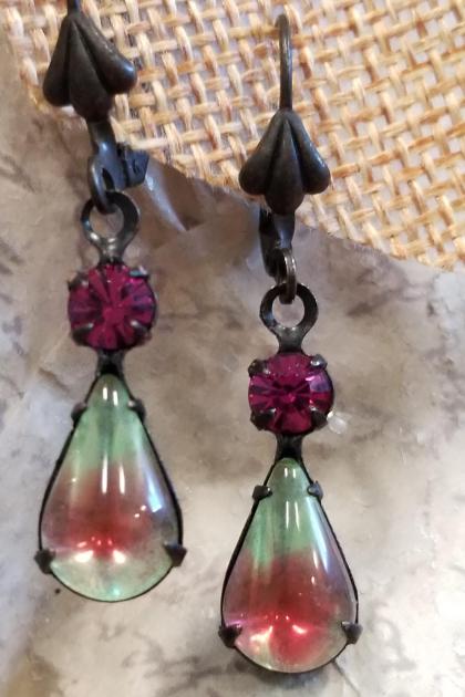 Sherbet Pear Drop Earrings