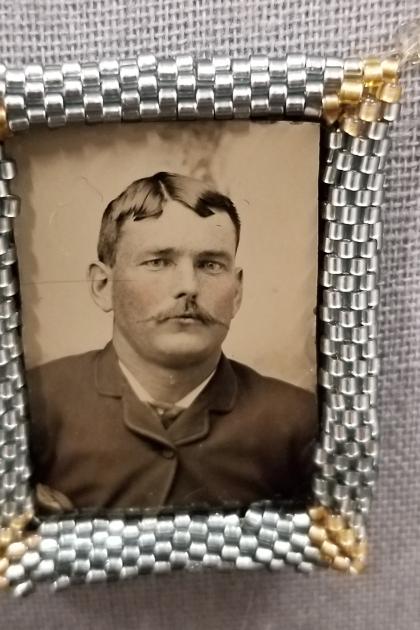 Vintage Victorian Tin Photo Boyfriend Necklace