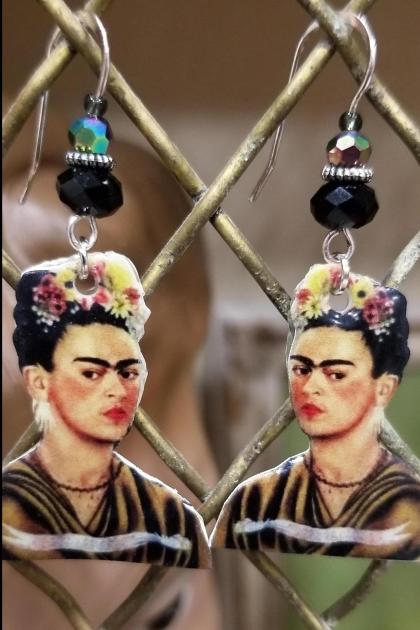 Frida Kahlo Flower Hair Earrings