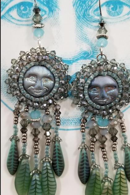 Celestial Moon Face Earrings