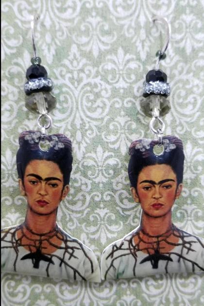 Frida Kahlo Hummingbird Thorn Earrings