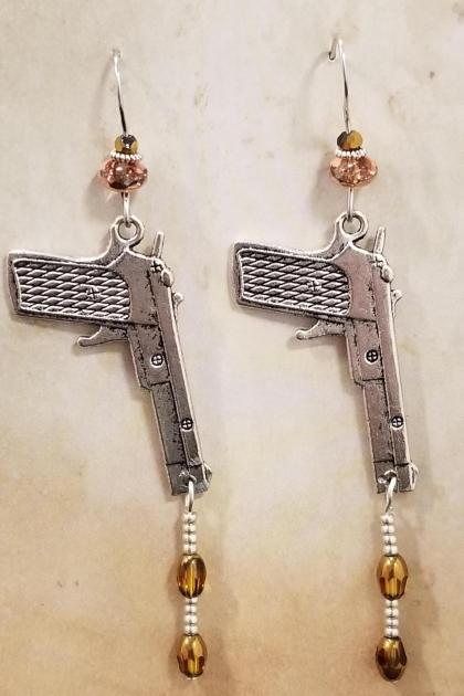 Gun and Bullets Earrings