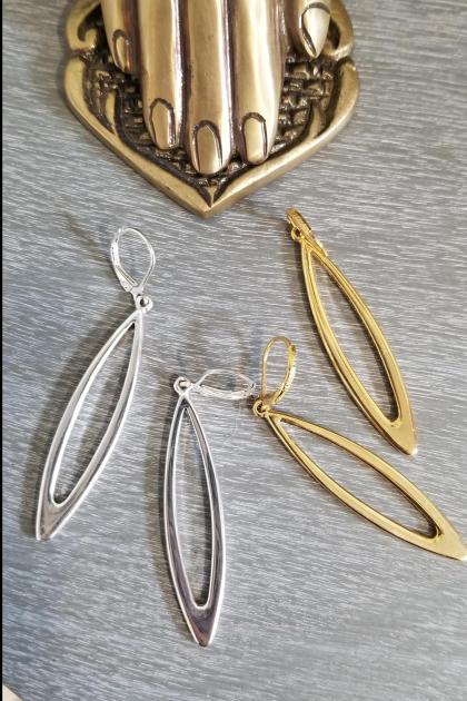Joan Rivers Lisa's Italian Inspired Silver and Gold Toned Marquis Shaped Dangle Earrings