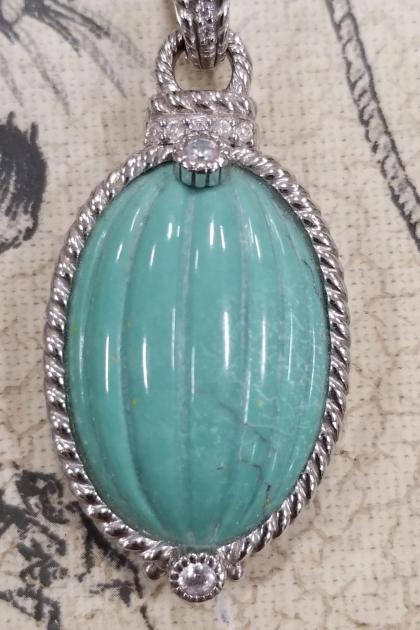 Judith Ripka Oval Turquoise Pendant