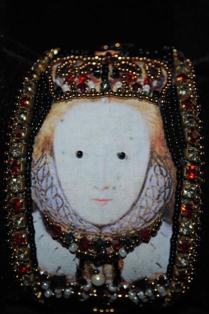 Queen Elizabeth I Bead Embroidered Cuff Bracelet