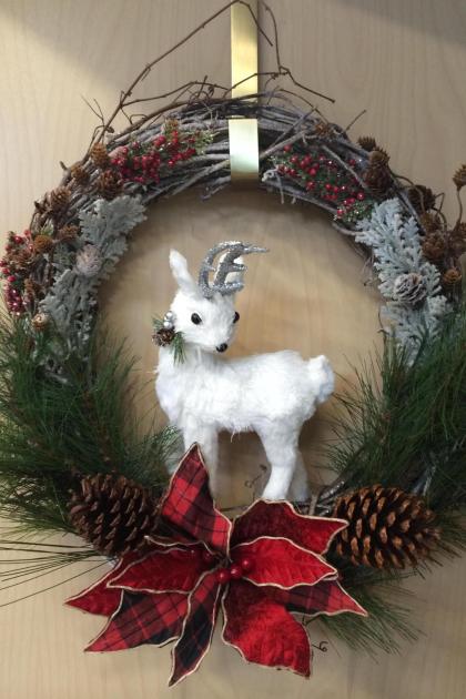 White Reindeer Wreath