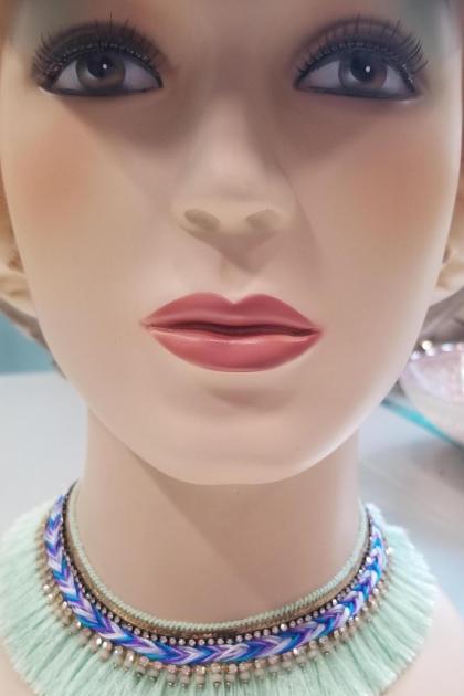 Seafoam Green Serafina Corsican Bib Necklace from Anthropologie