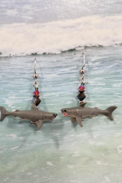 Rubber Shark Earrings