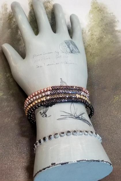 Pave Bead Stretchy Bracelet