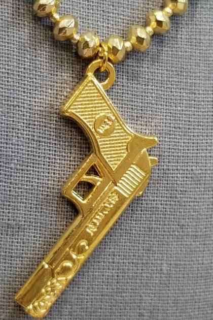 Gold Handgun Necklace