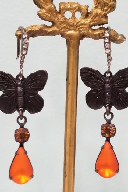 Black Butterfly Earrings