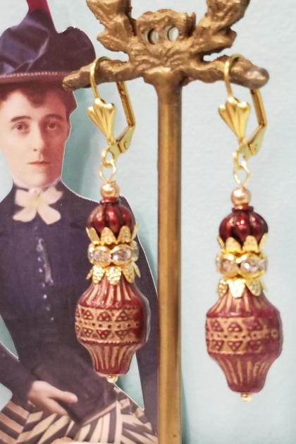 Mahogany Lantern Earrings