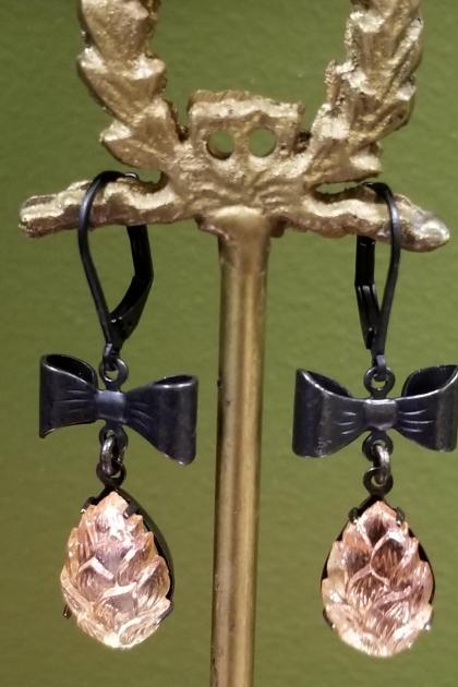 Rose Gold Pinecone Earrings
