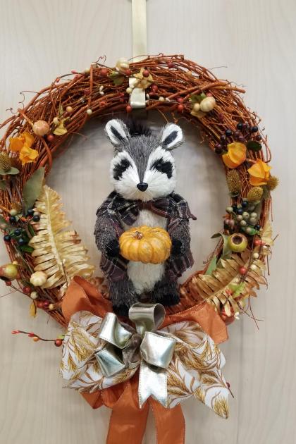 Fall Racoon Wreath