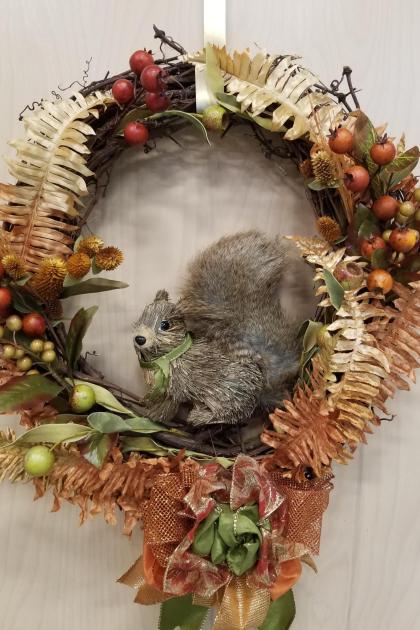 Fall Squirrel Wreath