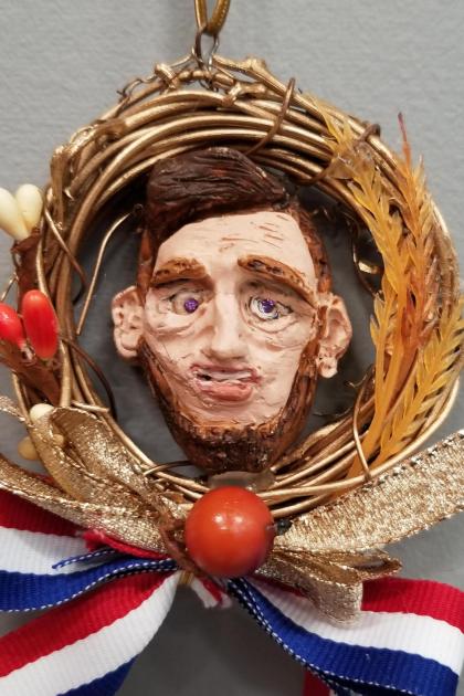 Abe Lincoln Mini Wreath Ornament