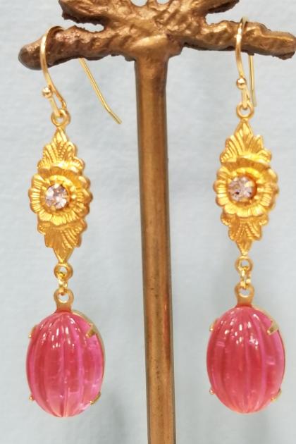 Watermelon Splendor Victorian Earrings