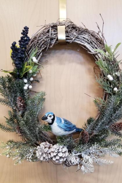 Blue Jay Winter Wreath