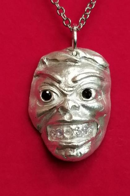 Sassy Man with Sparkling Smile Pendant and Necklace
