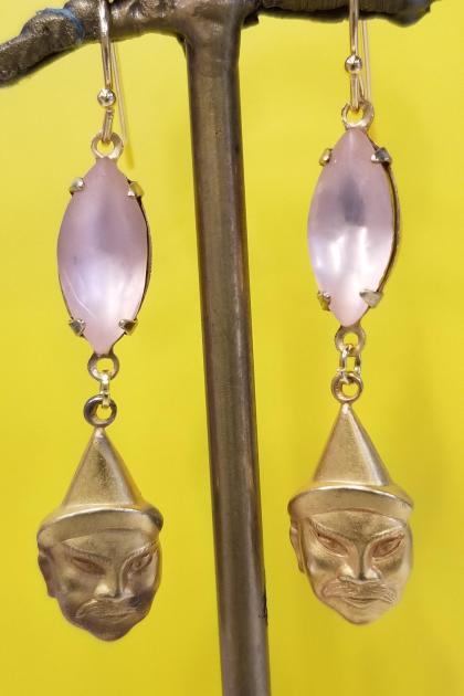 Who's Your Sensei Fu Manchu Earrings (Frosted Cotton Candy)