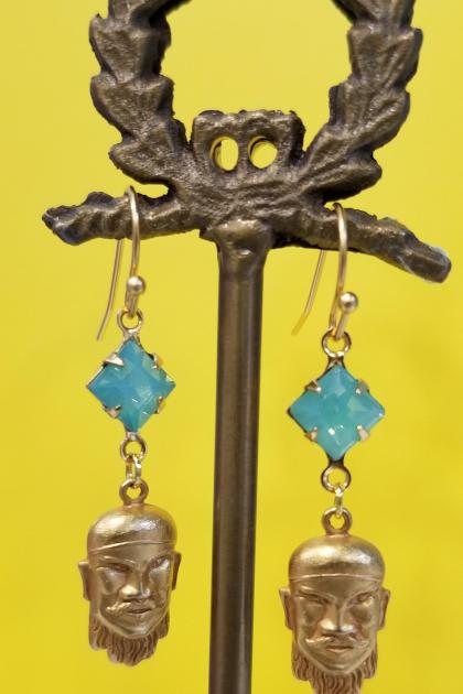 Who's Your Sensei Fu Manchu Earrings (Jaded Jade)