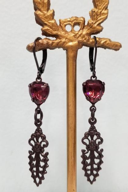 Purple Heart Earrings