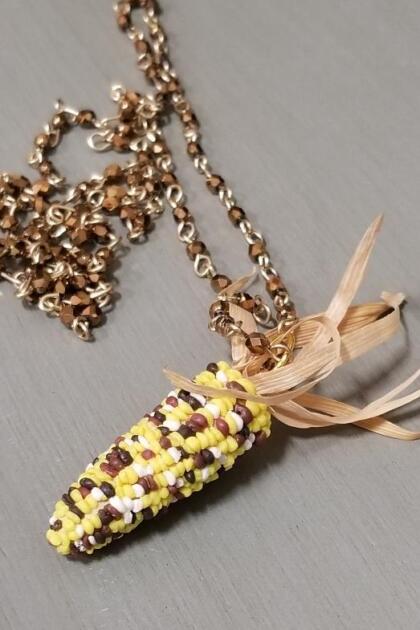 Indian Corn Polymer Clay Handmade Necklace