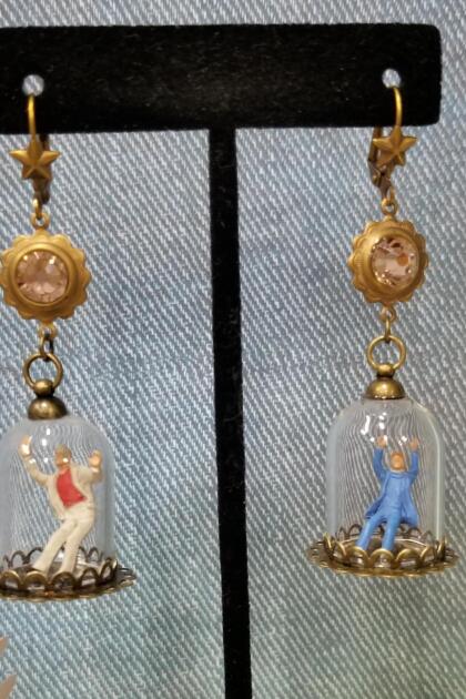 Trapped Man in Cloche Earrings