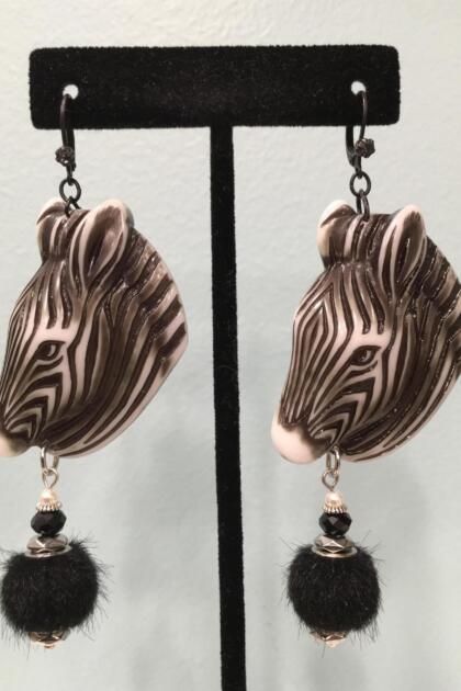 Zebra Head Earrings