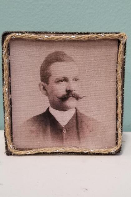 19th Century Moustache Man Decorative Box