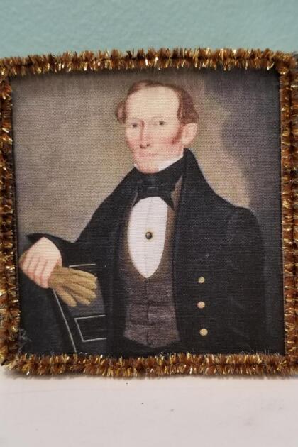 Primitive Folk Art Painting of Mr. Pearce Decorative Box