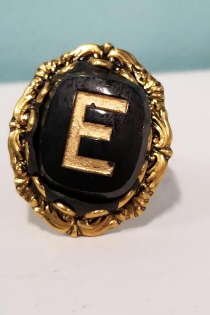 Vintage Initial "E" Ring