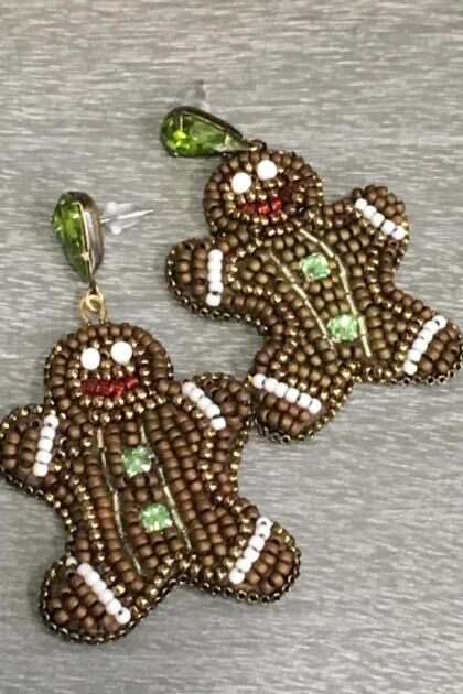 Gingerbread Man Earrings