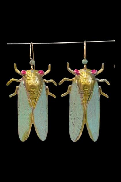 Large Cicada Insect Earrings