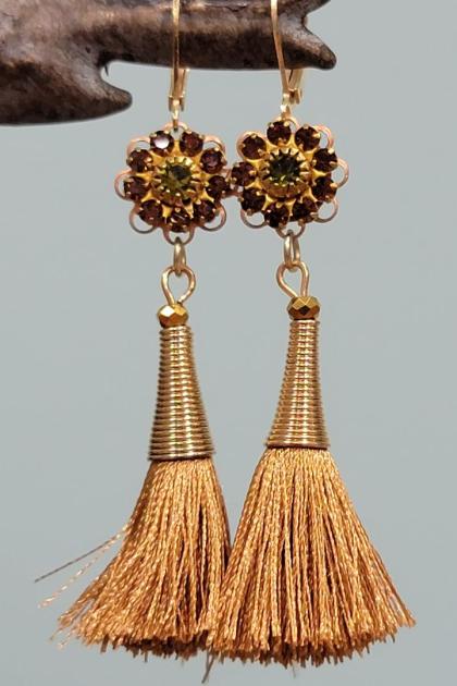 Topaz Brown Tassel Earrings