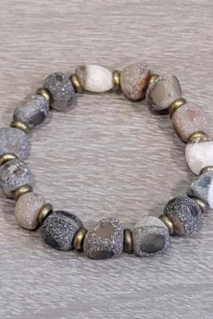 The Earthiest Agate Stone Men's Bracelet