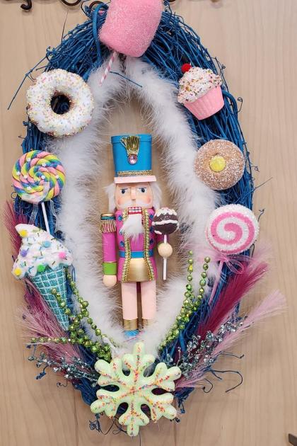 Turquoise Antoinette Nutcracker Sweets Wreath