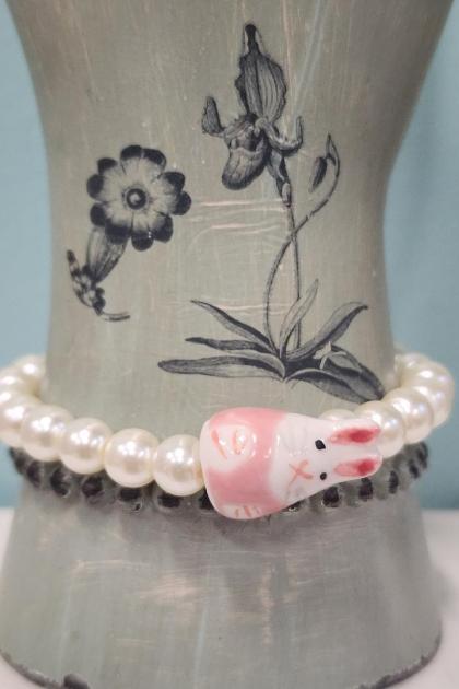 Pearl Bunny Stretchy Bracelet