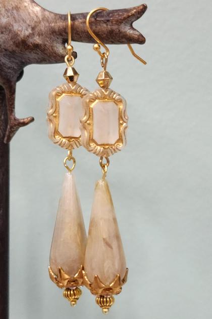 Cream Lucite Earrings