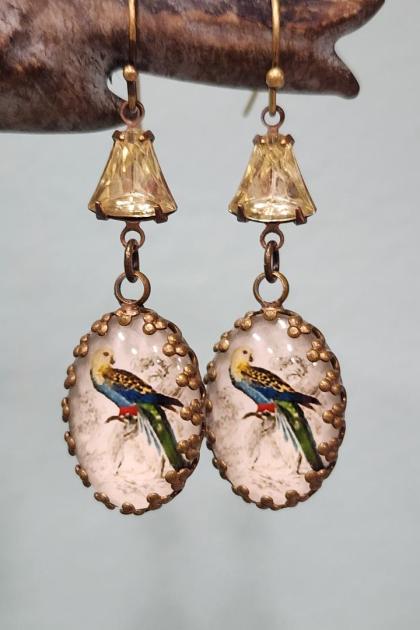Vintage Style Parrot Earrings