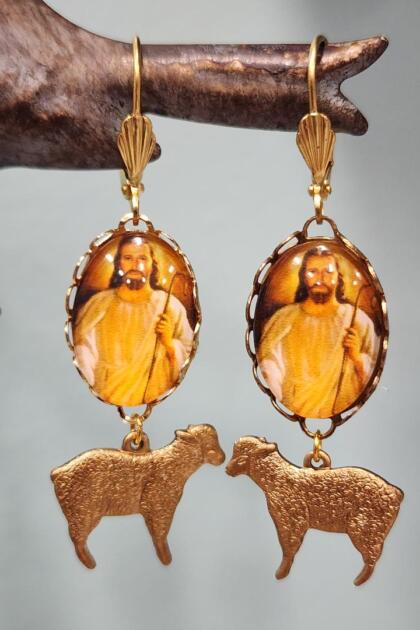 Jesus Shepard and Lamb Earrings
